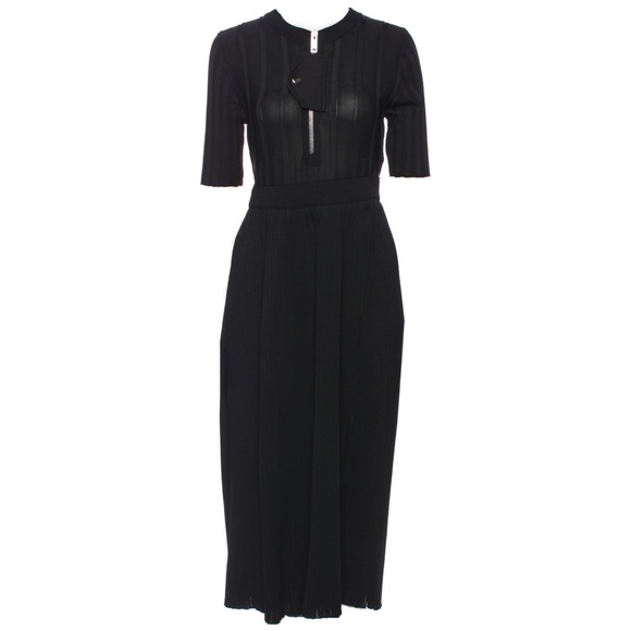 CÉLINE BLACK RIBBED MIDI DRESS SIZE XS PHOEBE PHILO - Picture 3 of 8